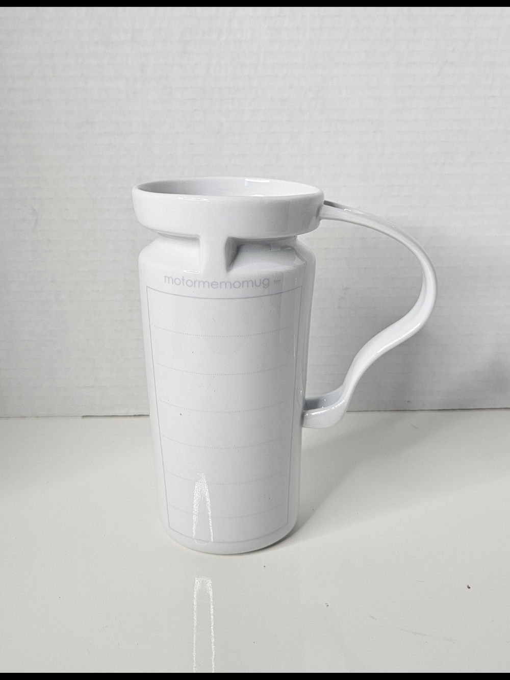 Source Unknown White Ceramic Memo Mug with Handle
